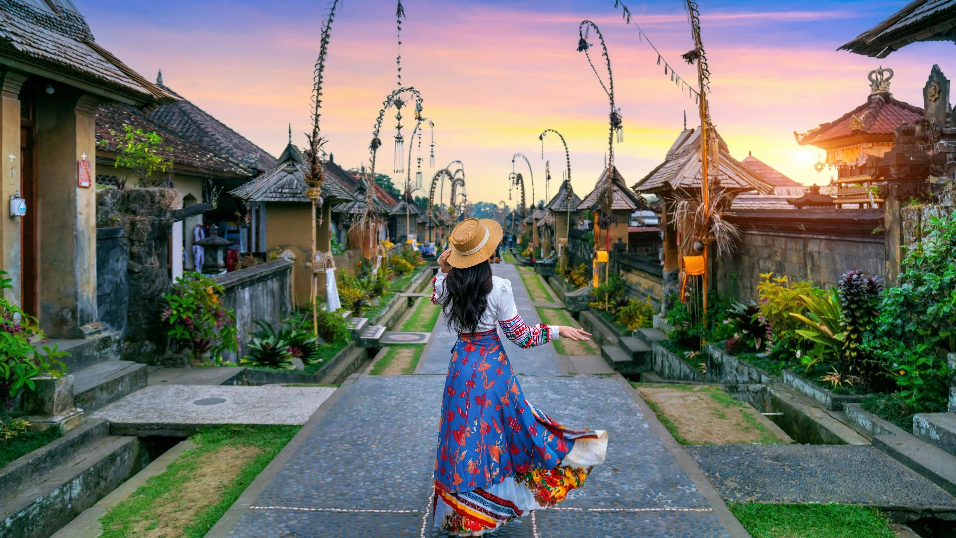 Tourist enjoying Bali safely with awareness of health risks and precautions